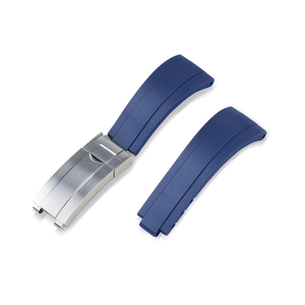 Rubber Watch Strap for Rolex Yacht Daytona Submarine Black Green Water Ghost  Stainless Steel Folding Buckle Wristband Belt 20mm