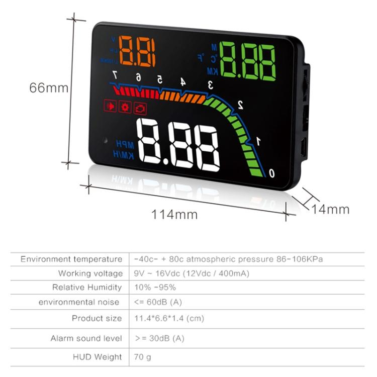 T100 OBD2 4 inch Car Head Up Display