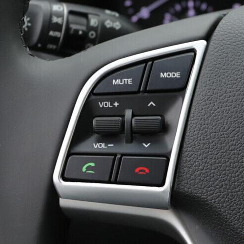 For Hyundai New Tucson 2015 2016 2017 2018 2019 2020 Steering Wheel Button Trim Decorative Cover Stickers Interior Accessories