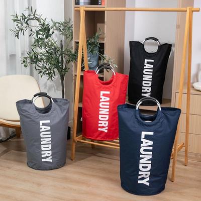 Portable Waterproof Foldable Laundry and Toy Storage Basket with Aluminum Handles
