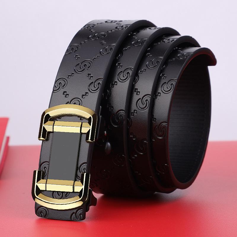 Toothless Automatic Buckle Belt Men'S Leather Casual Simple Men'S Belt Cowhide Young People Versatile Middle-Aged And Young People Belt