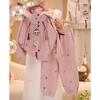 Girls' Stylish Korean Hoodie & Cartoon Casual Outfit Set for Spring/Autumn 2025
