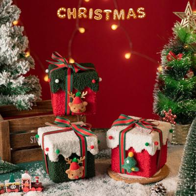 Household Xmas Children's Bombonera Christmas Eve Lint Christmas Gift Box Present Ribbon Xmas  Eve Gift Box