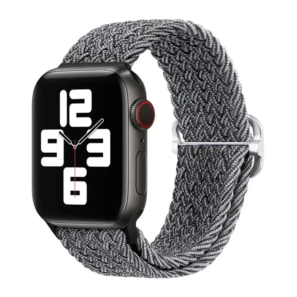 Braided Solo Loop For Apple Watch Ultra Band 40mm 44mm 41mm 38mm 49mm 45mm Elastic Nylon Bracelet iWatch Series 9 8 7 3 Se Strap