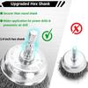 Wire Brush Wheel Cup Brush Set 9 Pack,Wire Brush for Drill 1/4 Inch Hex Shank 0.012 Inch Coarse Carbon Steel Crimped Wire Wheel