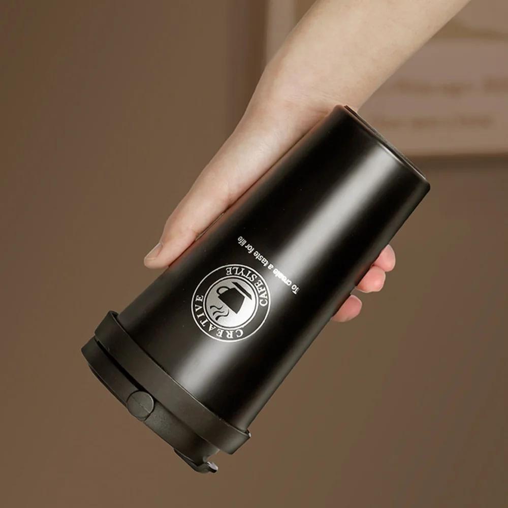 UPORS 500ML Coffee Mug Creative 304 Stainless Steel Travel Mug Double Wall Vacuum Insulated Tumbler Wide Mouth Tea Cup with Lid