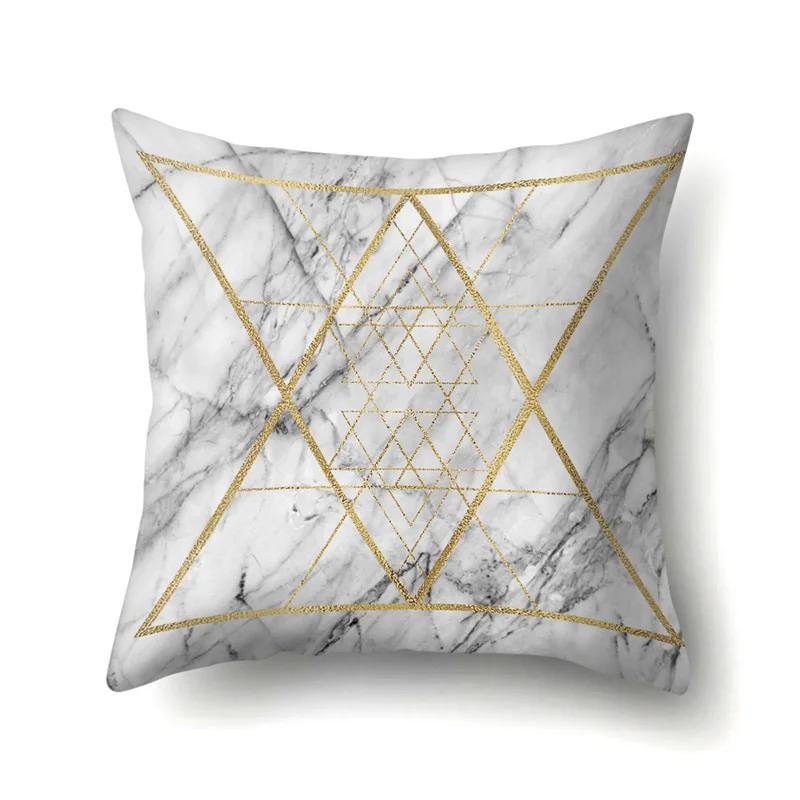 45x45cm Geometric Stripe Pillowcase Simple Marble Patchwork Cushion Cover Art Linear  Sofa Office Seat Home Decor