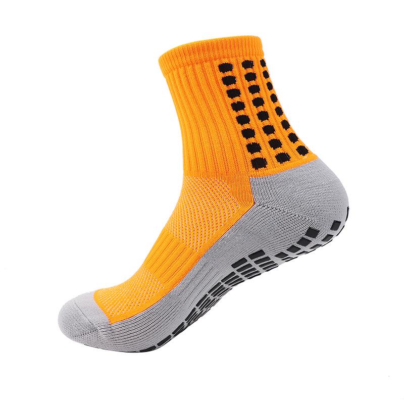 Professional Mid-Calf Anti-Slip Sports Socks for Men & Women - Thickened Terry Bottom, Grey Sole, for Football & Basketball.
