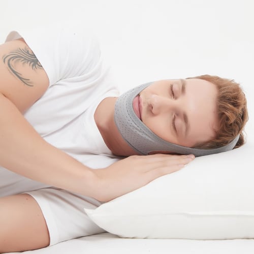 Chin Strap for CPAP Users, 2024 Comfortable Anti-Snoring Chin Strap for Snoring, Anti-Snoring Chin Strap for Men and Women, Keeps Your Mouth Closed Wh