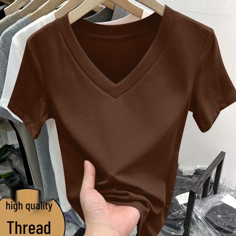 2026 Rippstrick-Kurzarm-Schlankmacher-T-Shirt für Damen in Übergröße