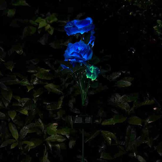 Garden Solar Rose Light Outdoor with Solar Faux Roses Lights Color Changing