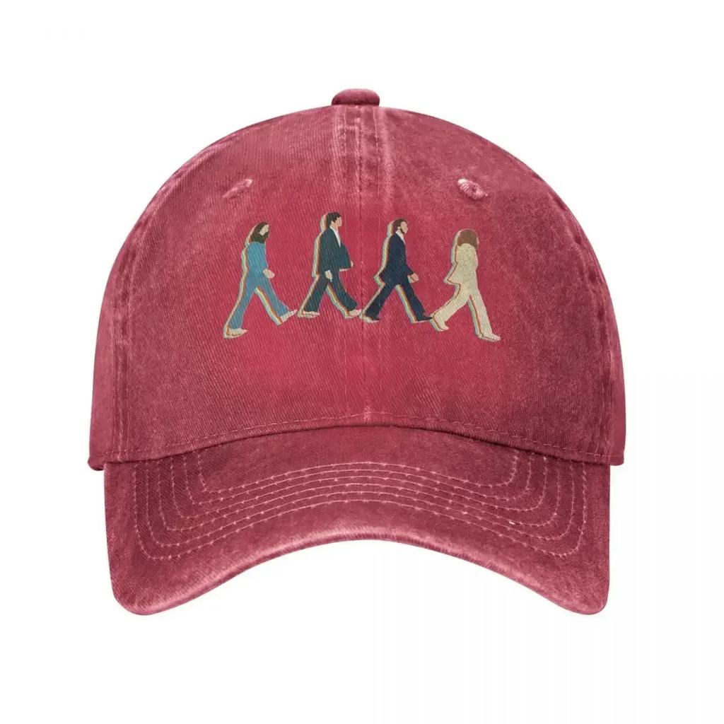 Lässige Road Music Die Beatle Baseballkappen Unisex Stil Used-Look Denim Kopfbedeckung Outdoor Reisen Verstellbare Passform Hüte Kappe