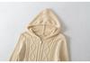 Y6015-26 Spring French Retro Cable Knit Slim Zipper Cardigan Hoodie