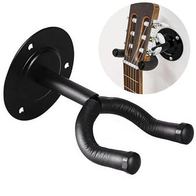 Guitar Wall Mount Secure Stylish Black Metal Hanger Fittings Accessories Instrument Display Guitar Hanger Wall Mount Holder Gift