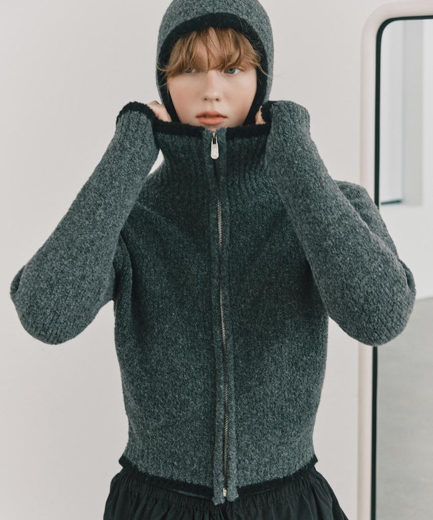GROVE Grvr Sports_Knit Zip-Up_Charcoal