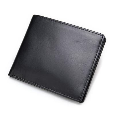 Leather Wallet With High-end Feel Top Layer Cowhide Two Fold RFID Anti-theft Brush Fashionable