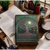 Handmade Leather Journal: Tree of Life Grimoire with Antique Lock