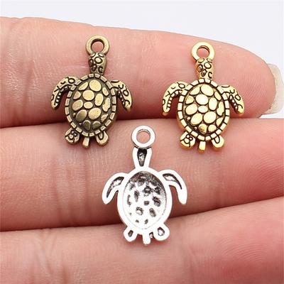 Schildkröte Meeresschildkröte Ozean Reptil Anhänger Antik Bronze Zinklegierung Schmuckherstellung Zubehör Ohrring Anhänger