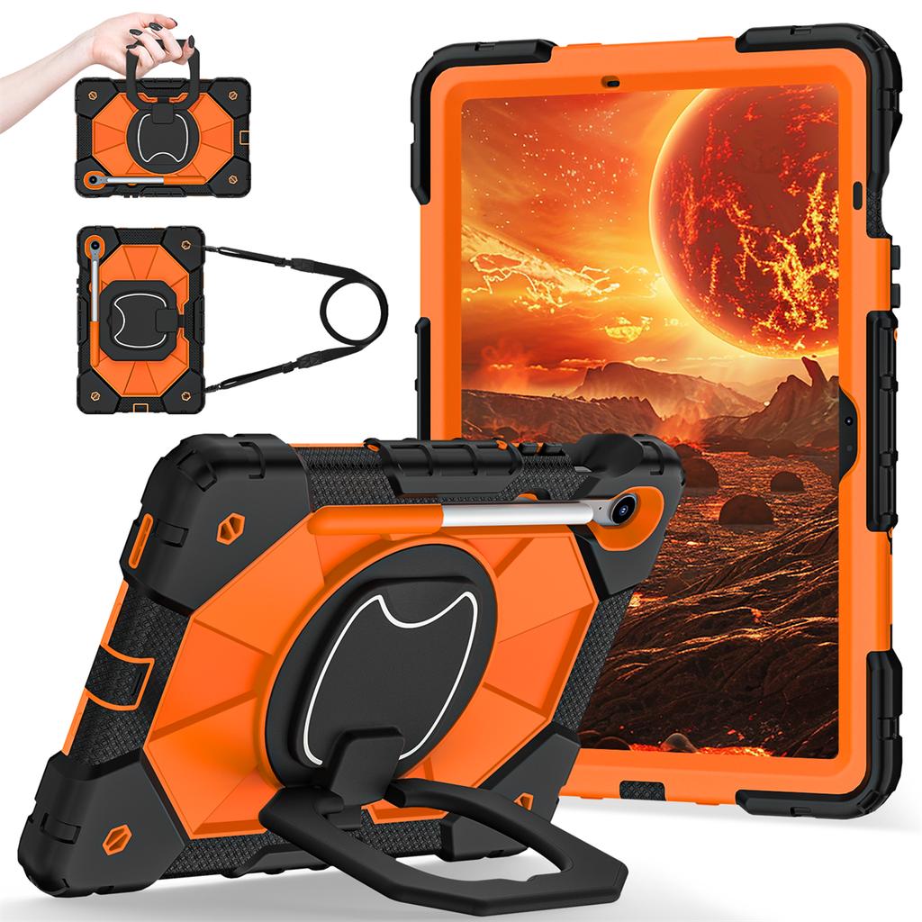 For Samsung Galaxy Tab S10 FE/Tab S9/Tab S9 FE.360° Rotating Grip Heavy Duty Protection Stand TPU+PC 3in1 Anti-knock Shockproof Tablets PC Case