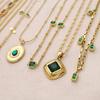 Yachan Jewelry Větrný zirkonový přívěsek Řetízek na klíční kost Dopaminový titanová ocel Pozlacený Skutečné zlato Náhrdelník Nevybledne Ženský