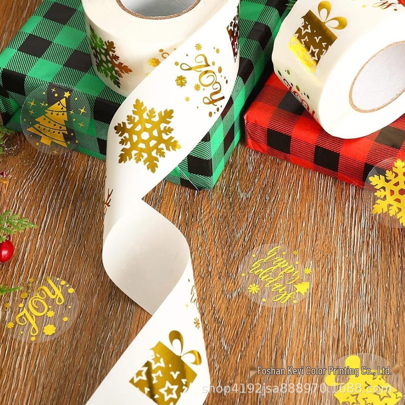 25mm Christmas Hot Stamping  Thank You  Stickers for Handmade Crafts & Decoration