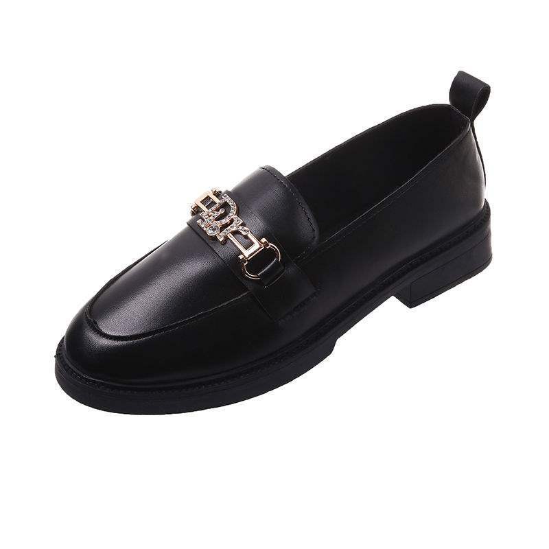 Women's Small Leather Shoes Women's British Style Women's Shoes Small Fragrant Style Soft Sole One Pedal Spring and Autumn Students