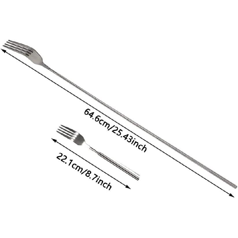Extendable Fork,8.7 to 25.4 Inch Expandable fork prank,Expandable Telescopic BBQ Fork, Stainless Steel, Extendable Handle,Long Dinner Fruit Dessert