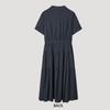 [She S miSS] Open Collar Shirring Long dreSS Swwopp22020