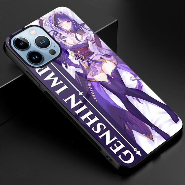 

Чехол для телефона Genshin Impact для Iphone 14 13 11 12 Pro Max Mini Xs Xr X 7 8 6s Plus Se 2022, чехол из закаленного стекла, чехол в стиле аниме For iPhone 13Pro Max