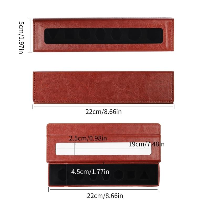Rechteckige Würfelaufbewahrungsbox mit Deckel PU-Leder Würfelaufbewahrungskoffer Behälter Rollenspielwürfel Organizer Langlebig