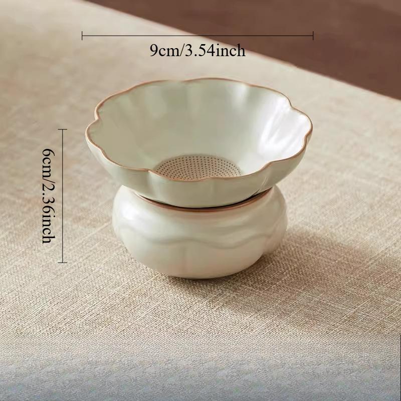 

Ru Kiln Tea Leakage Ceramic Tea Water Separation Filter Screen Home Tea Ceremony Accessories Peach Blossom Kung Fu Teaset