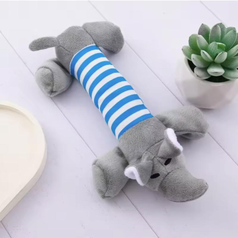 New Durable Pet Dog Plush Toy for Small Breeds - Animal Shape Squeaky Chew Cleaning Toy for Chihuahua Yorkshire Bichon Puppies