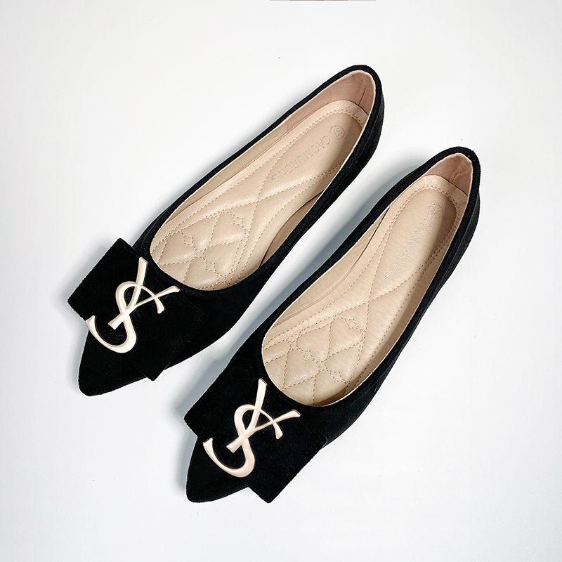 

Fashion Flats Shoes Women s 2025 New Korean Style Shallow Mouth Pointed Toe Black Scoop Shoes Loafers Flats Women Lady Plus Size 34-44 44