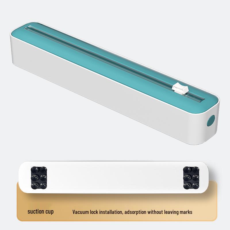 Magnetic Wall-Mounted Kitchen Plastic Wrap Cutter with Sliding Knife Box