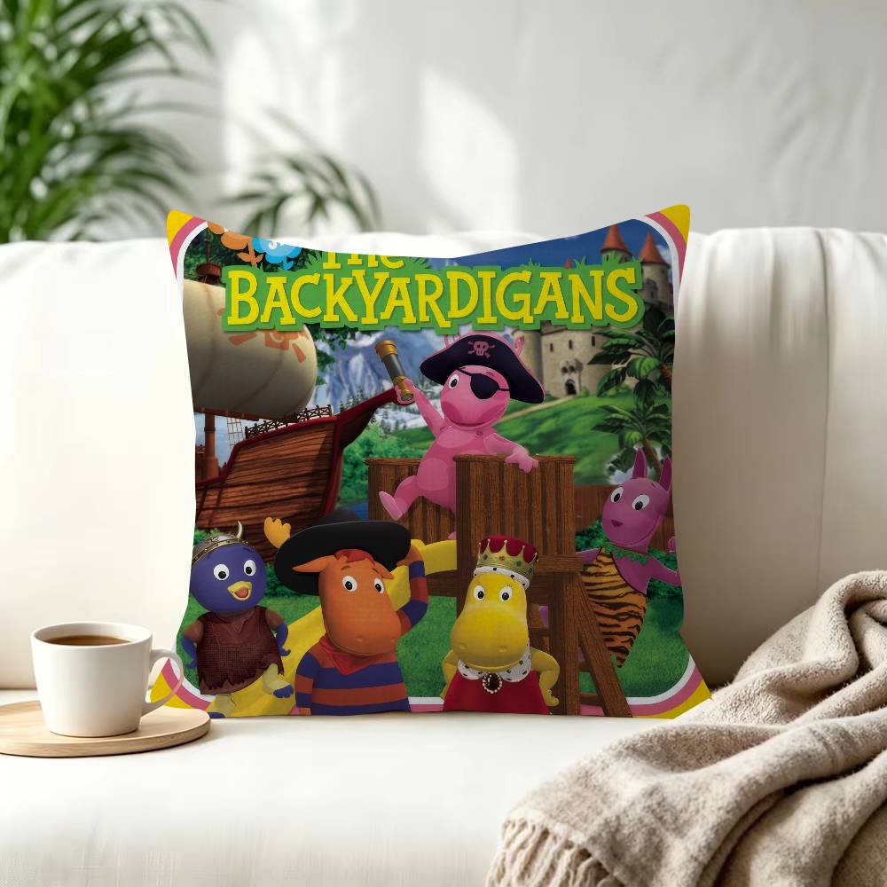 Federa per Cuscino Decorativa in Poliestere The Backyardigans Cartone Animato Quadrata Adatta per Decorazione Casa Ufficio Caffetteria