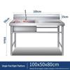 CHENDU Stainless Steel Single Sink Workstation with Right Platform