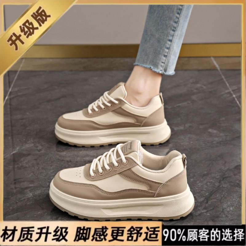 Platform-soled retro board shoes, new spring black and white casual sports shoes