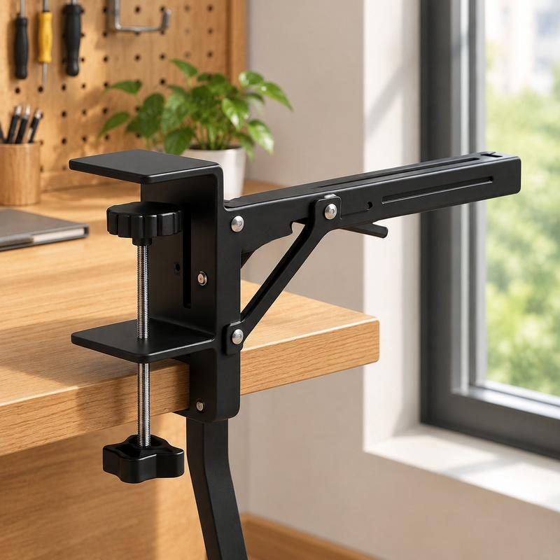 Pair of Foldable Stainless Steel Triangle Supports for Sturdy Wall Shelving and Table Mounting
