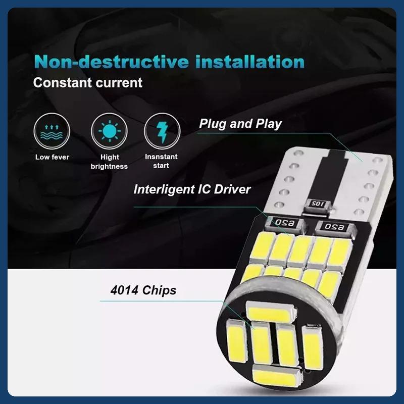 10Pcs W5W Led T10 168 194 Signal Lamp Canbus 4014 26SMD For Car Interior Map Dome Parking Position Lights