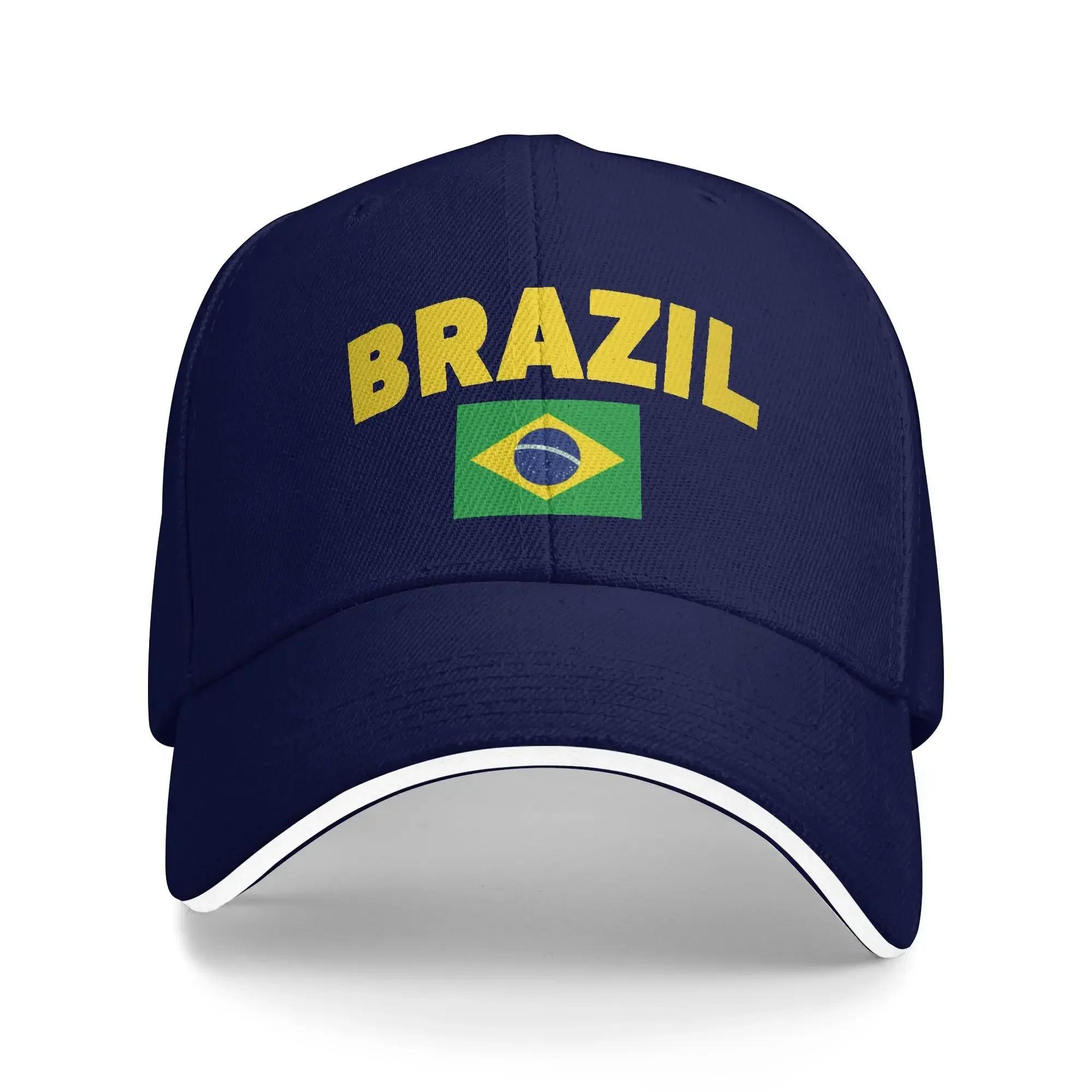 

Yellow Brazil Letters Classic Flag Pool Party Baseball Caps For Women Men Printing Male Beach Sunscreen Hat Trucker Cap One Size