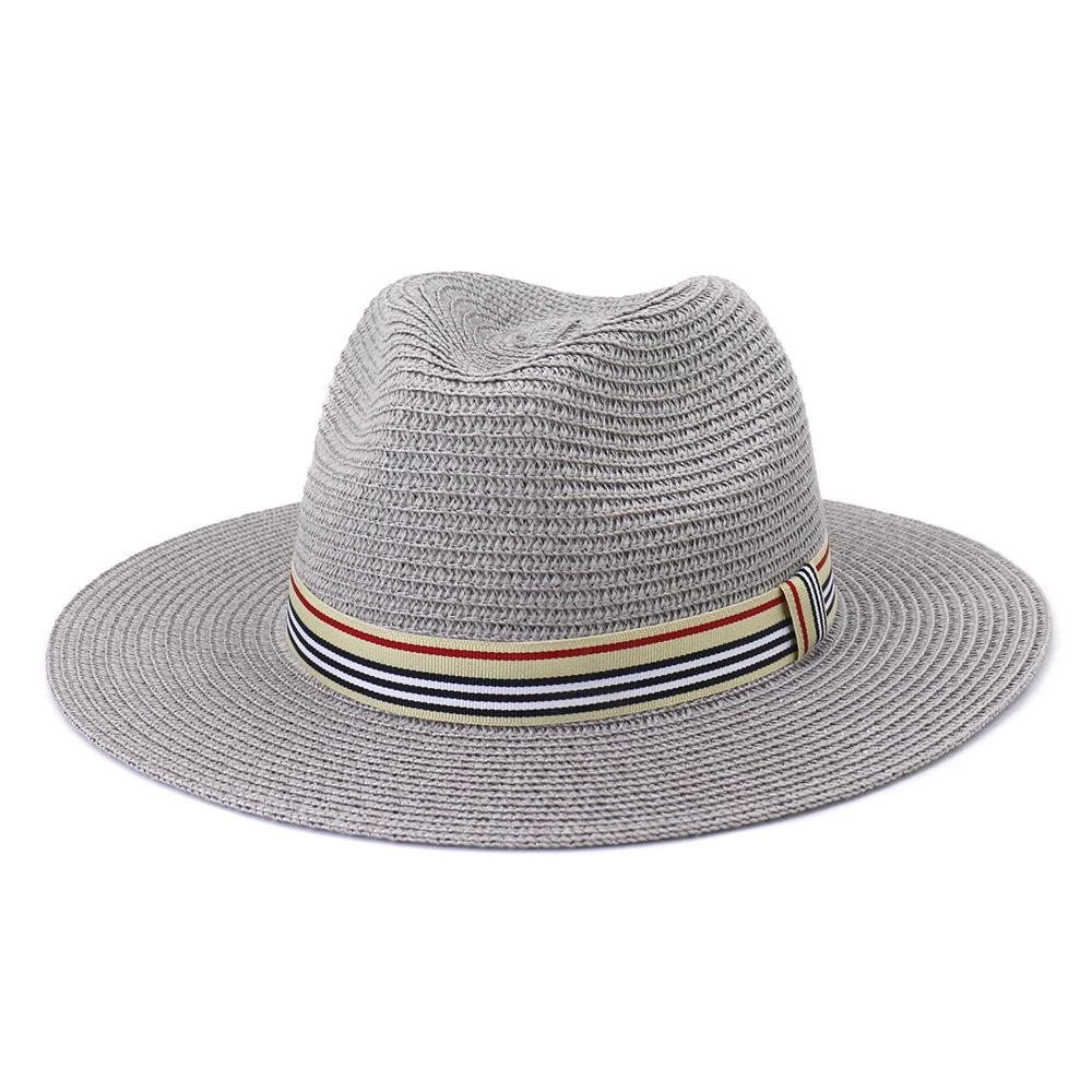 Women Wide Brim Sun Hats 2021 Spring Summer Fashion Panama UV Sun Protection Beach Straw Cap Men Outdoor Casual Jazz Cap