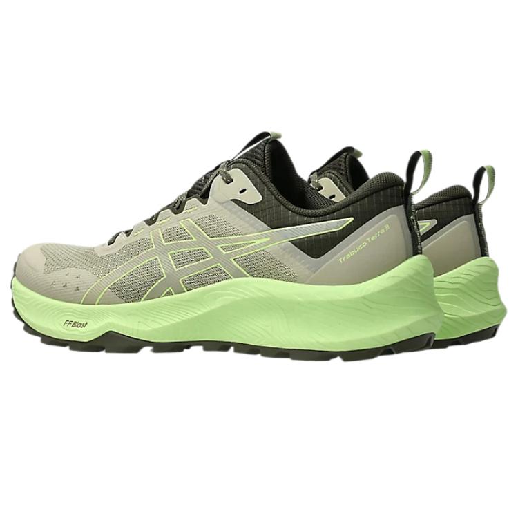Asics Trabuco Terra 3 Stilingi Minimalistiniai Madingi Patvarūs Žemo profilio Bėgimo takais batai Vyriški Sportbačiai Žali 1011C152-301