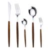 Ruhan 3-Pack Faux Wood Handle 5-Piece Steak Cutlery Sets