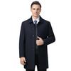 Winter Mid-length Business Coat for Middle-aged Men with Warm Mink Velvet Lining