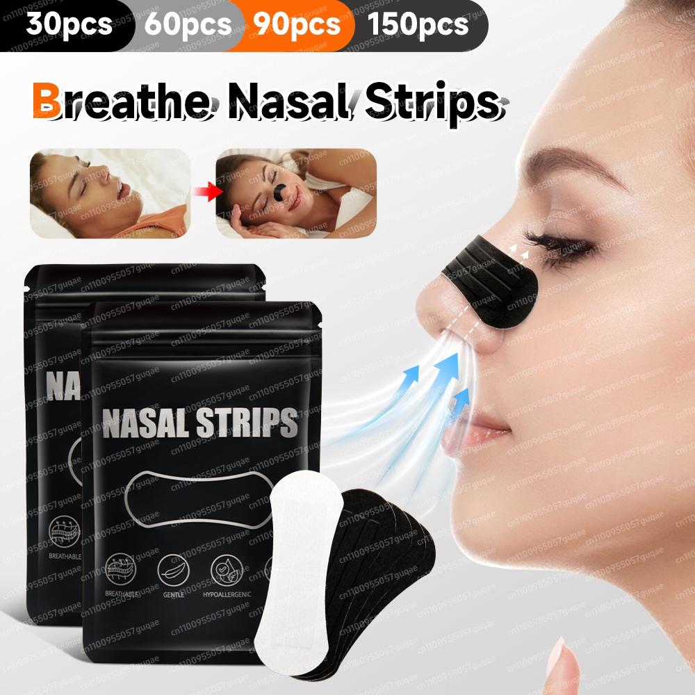 30/300Pcs Sleeping Mouth Tape Right Way Stop Snoring Anti Snore Mouth Nose Strip Allergenic Breathing Strip Reduce Mouth Dryness