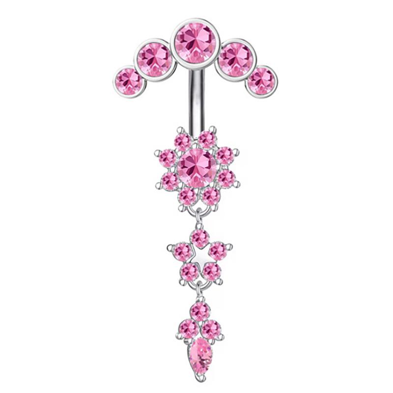 

Розовый циркон кольца для пирсинга пупка ювелирные изделия из нержавеющей стали бабочка сердце пирсинг пупка штанга милые кольца для живота для женщин
