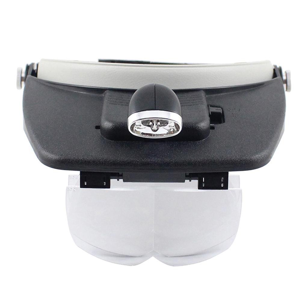 Magnifying Glass, Head Magnifier with Light 1.2X/1.8X/2.5X/3.5X 4 Detachable Lenses Illuminated Headband Magnifying