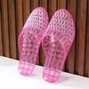 Flat Heeled Half Slipper Women's Crystal Transparent Jelly Plastic Hollow Anti Slip Shower Room In Summer