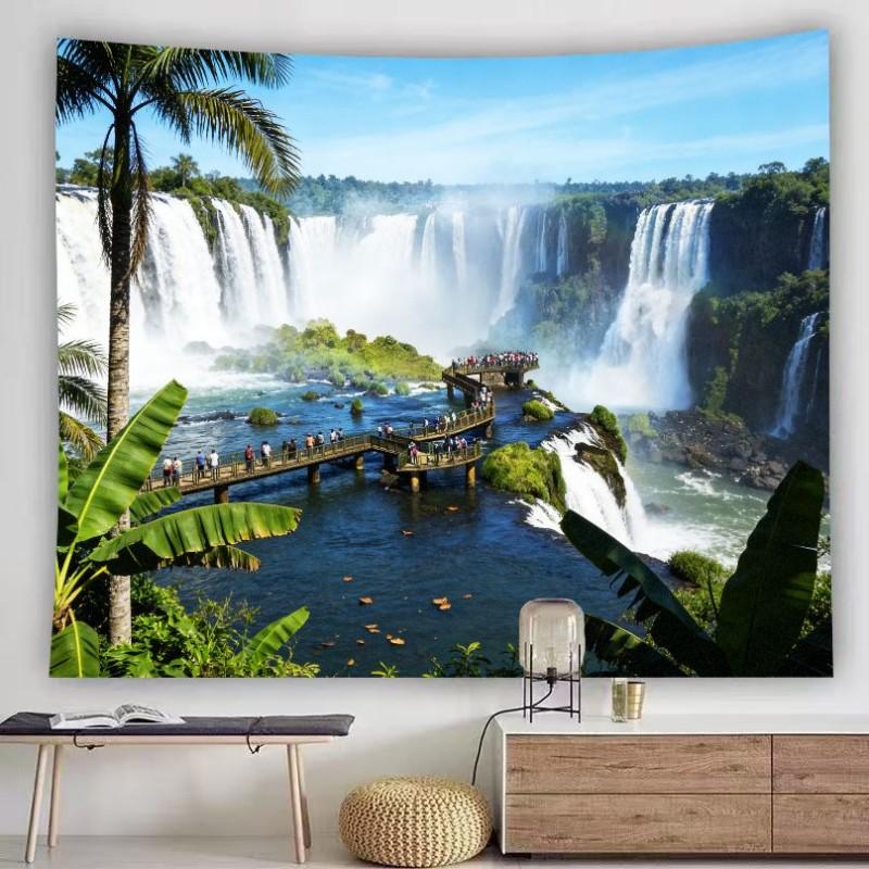 Sunset Snow Mountain Landscape Tapestry Sea of Clouds Nature Scenery Wall Hanging Aesthetic Decor Bedroom Living Room