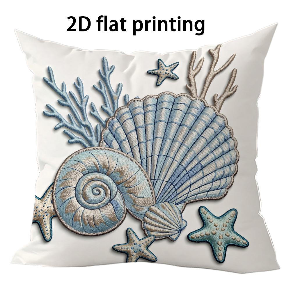 Fresh blue and white color scheme Double-sided Printed pillow cover Short plush Suitable living rooms sofas throw cushion cover